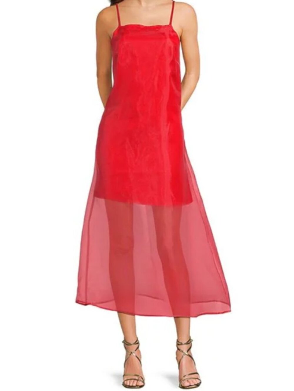 Things Between Red Satin Slip Dress – Size (L) (BNWT)